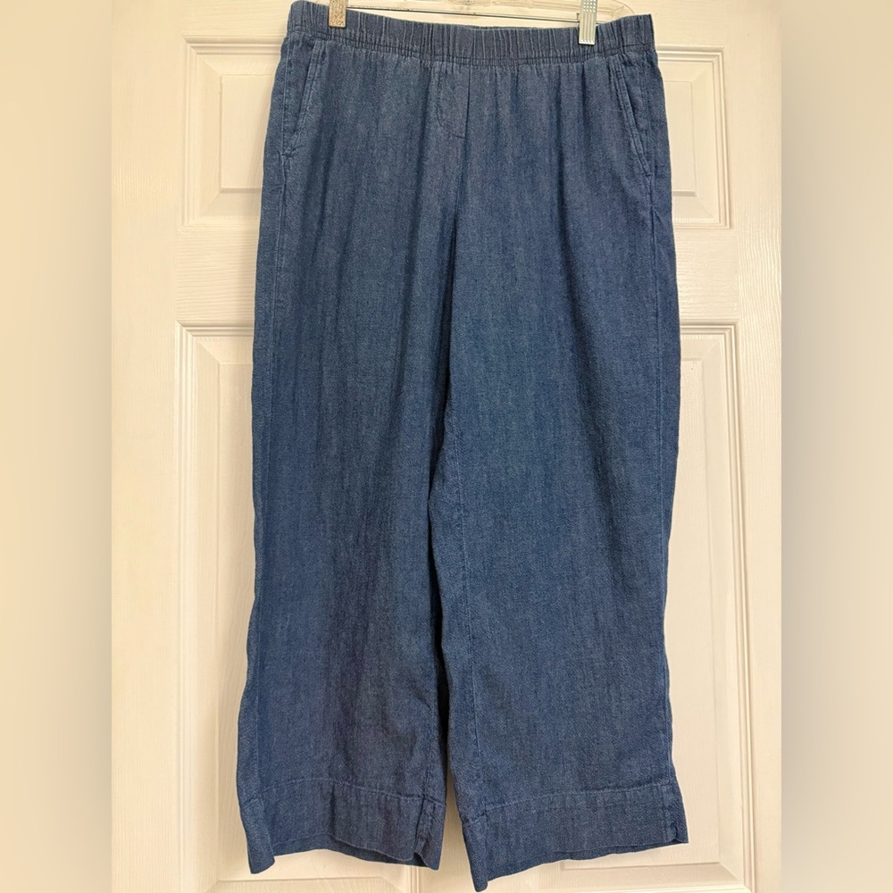 Jjill Denim Wide-Leg Cropped Pants